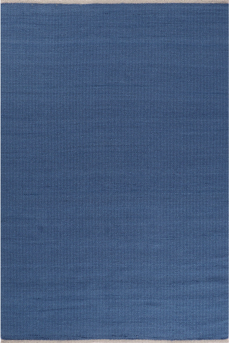 Dhurrie blue Wool flatweave Rug