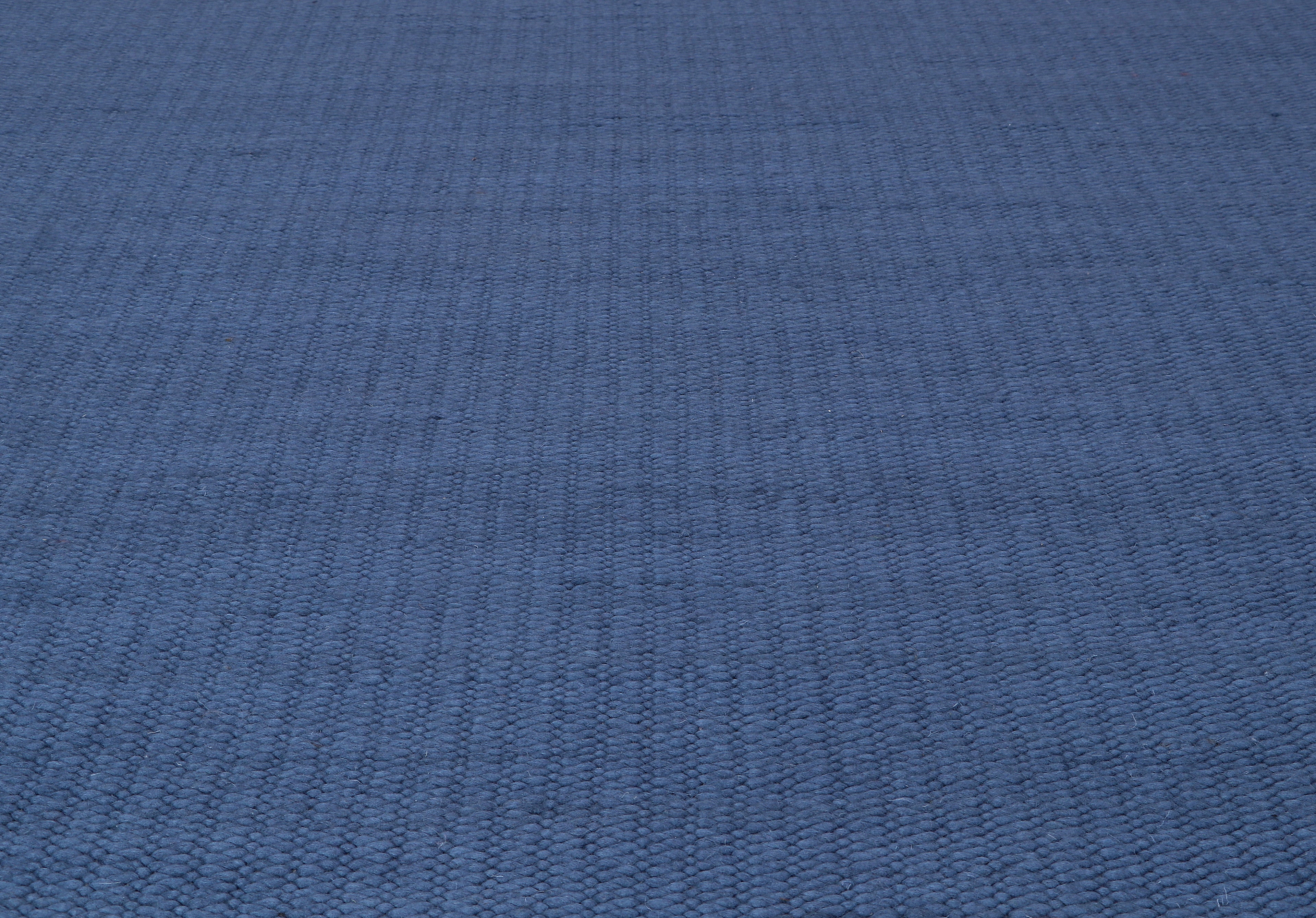 Dhurrie blue Wool flatweave Rug