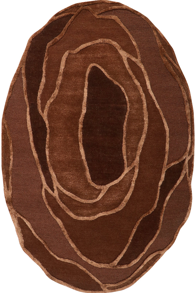 Hand Tufted Wool and Viscose Brown Area Rug