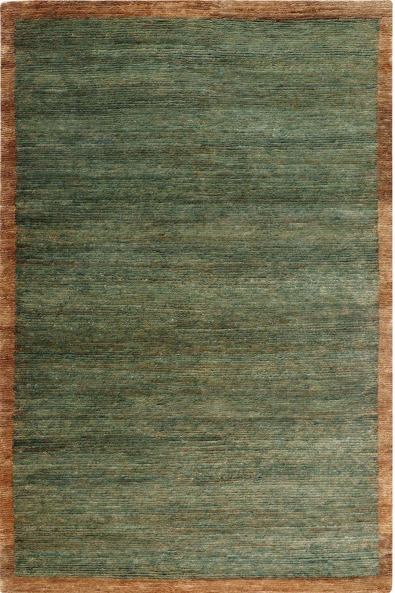 Nepal Knotted Green and Brown Area Rug