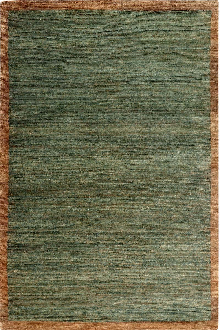 Nepal Knotted Green and Brown Area Rug