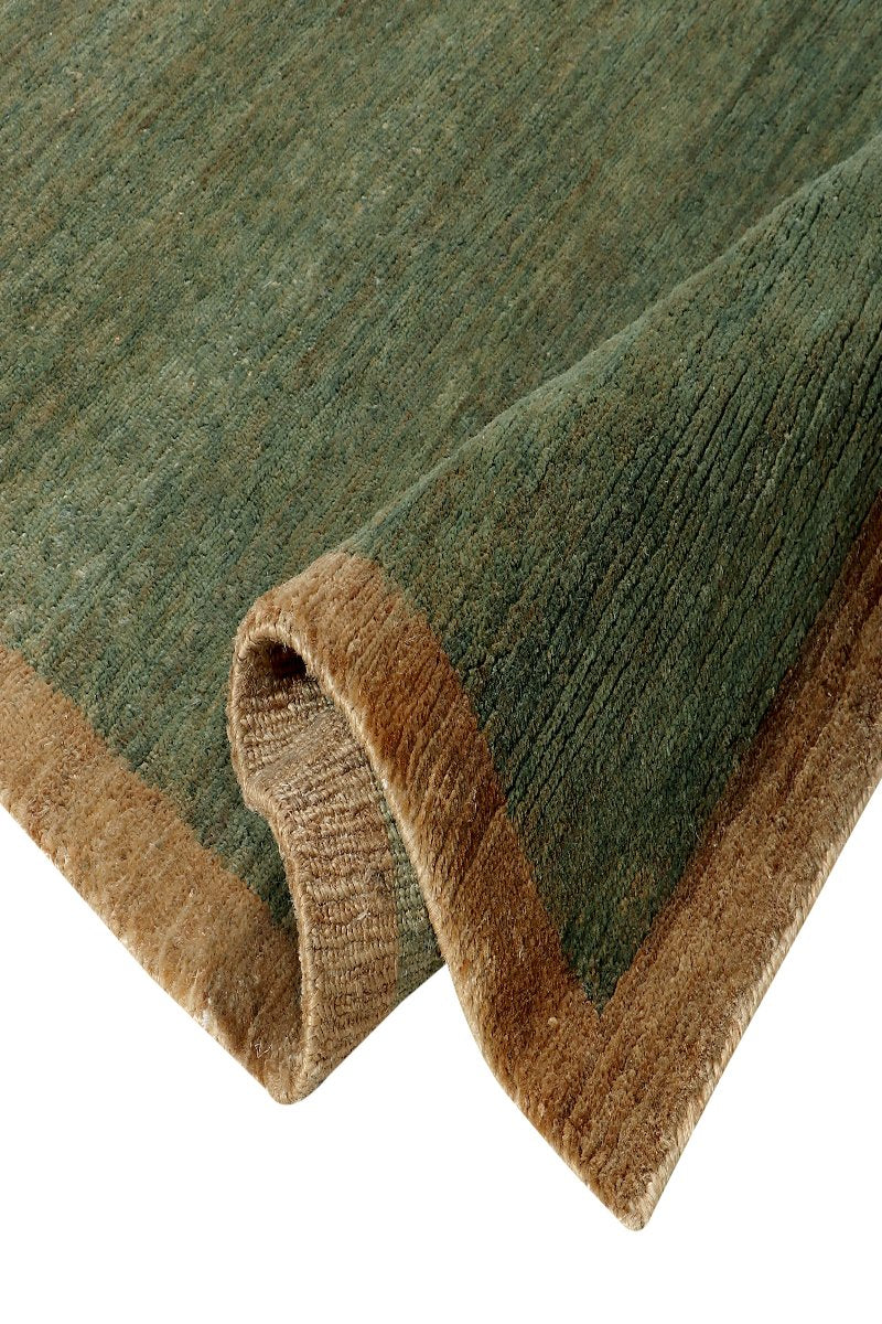 Nepal Knotted Green and Brown Area Rug