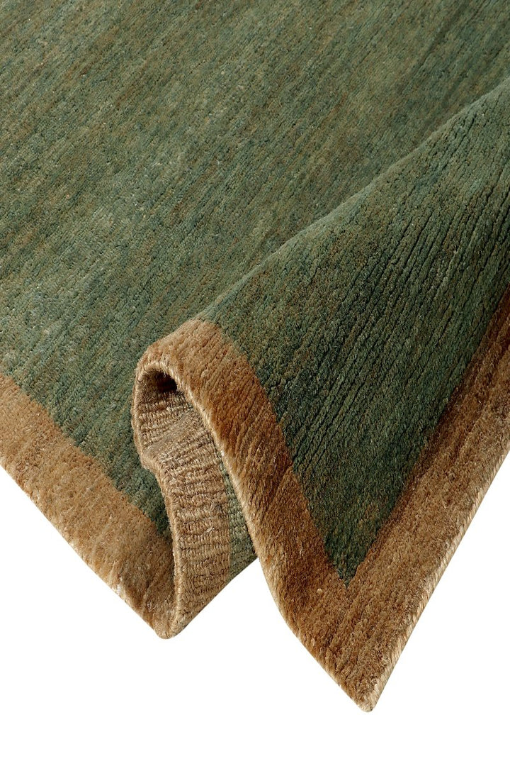 Nepal Knotted Green and Brown Area Rug