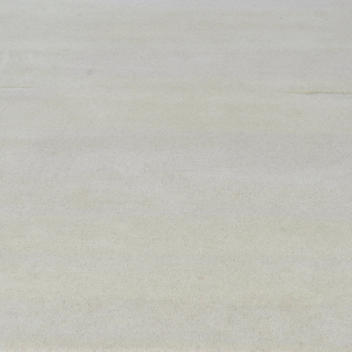 Hand Tufted Indian Wool and Felt Off White Area Rug
