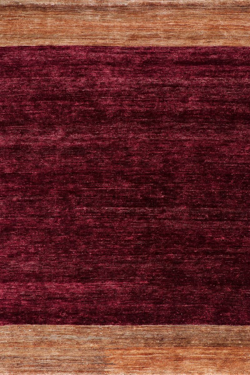 Hand Knotted Jute Maroon Rug