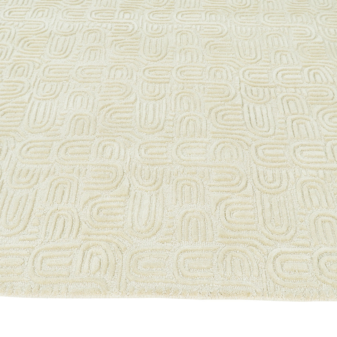 Hand Tufted Indian Wool Off White Area Rug