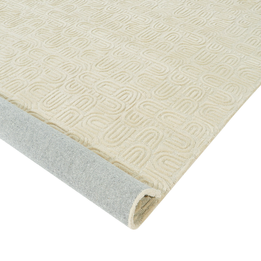 Hand Tufted Indian Wool Off White Area Rug