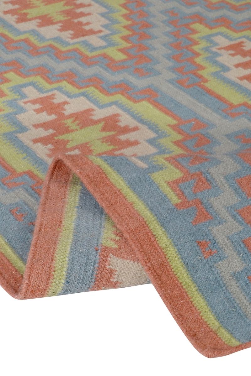 Panja Durry Handmade Wool Multicolor Flatweave Area Rug