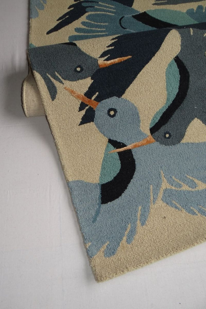 Hand Tufted Wool and Viscose Bird Area Rug