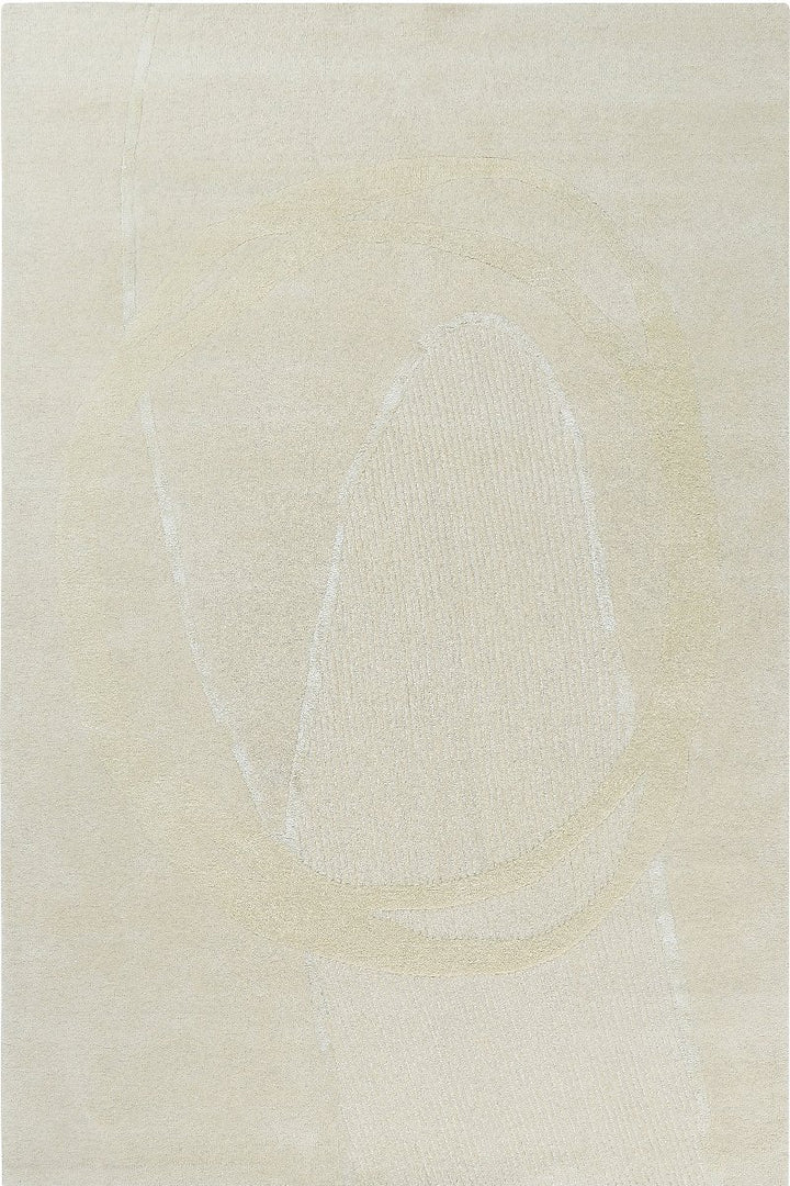 Hand Tufted Indian Wool and Viscose Off White Area Rug