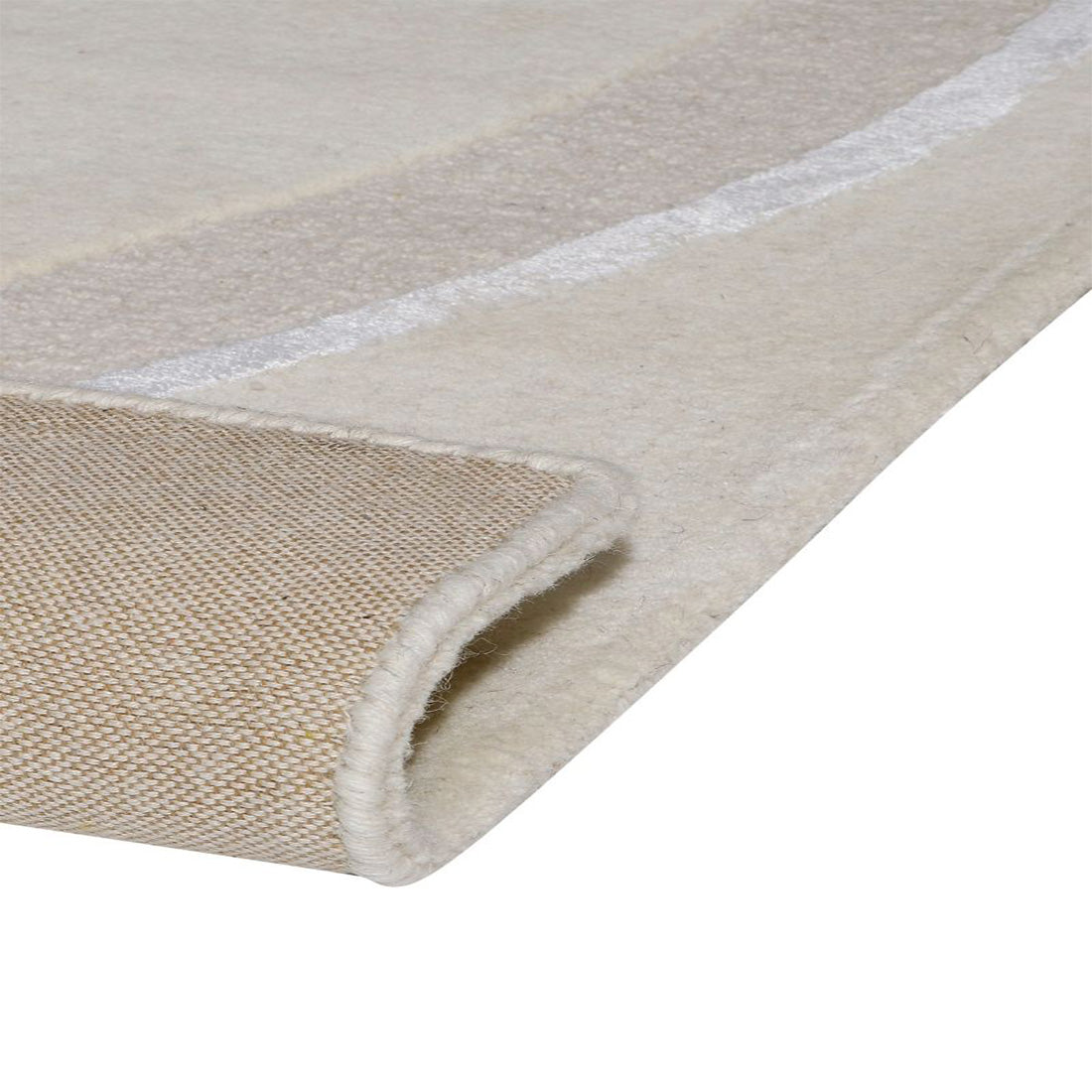 Hand Tufted Wool and Viscose White Rug