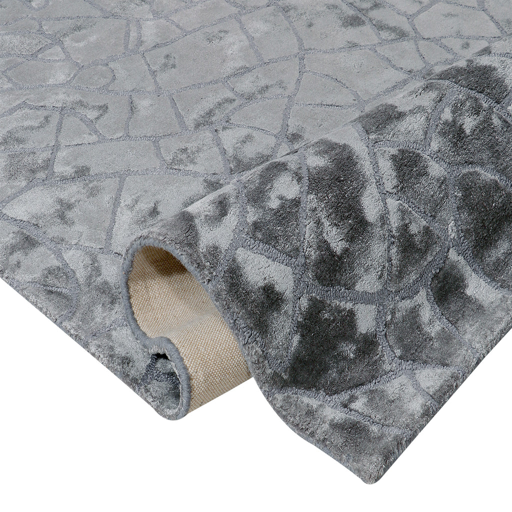Hand Tufted Wool and Viscose Grey Area Rug (170x240)