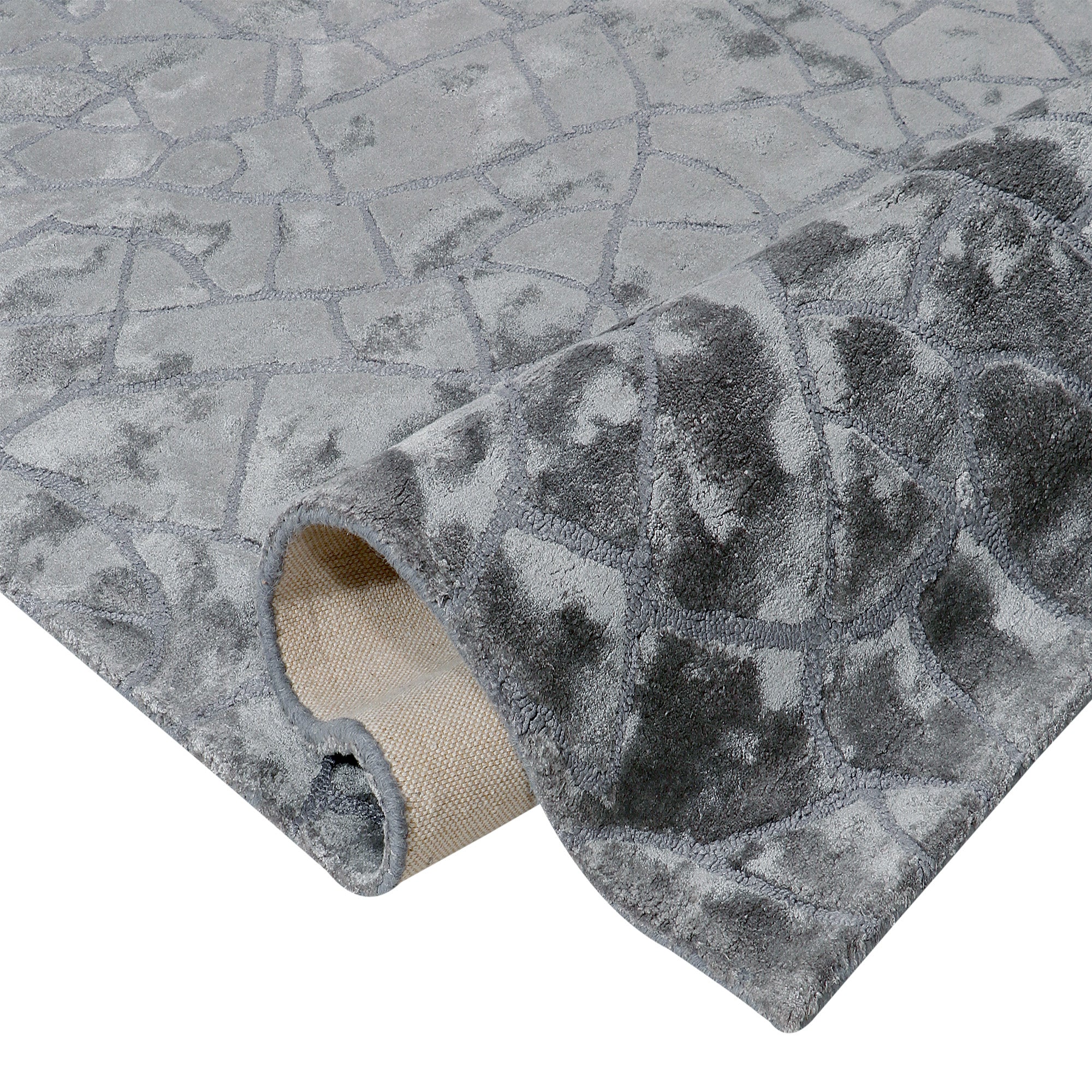 Hand Tufted Wool and Viscose Grey Area Rug (170x240)
