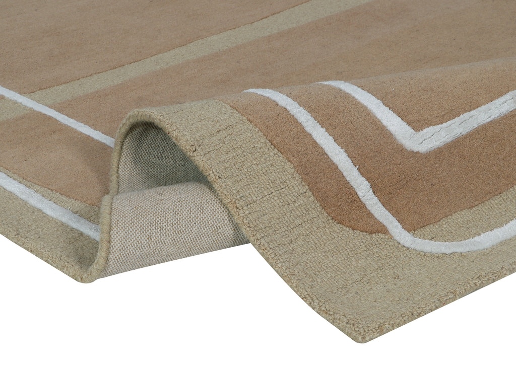 Hand Tufted Wool and Viscose Beige Area Rug