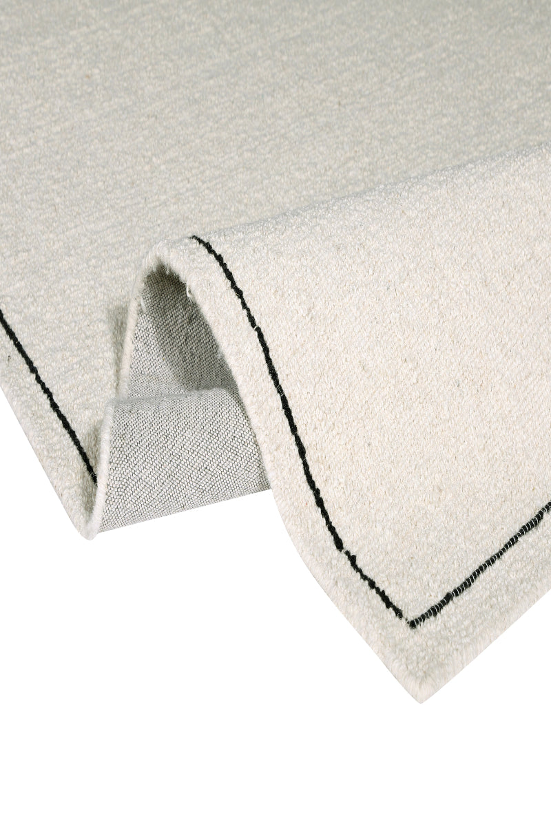 Handloom Wool White Area Rug