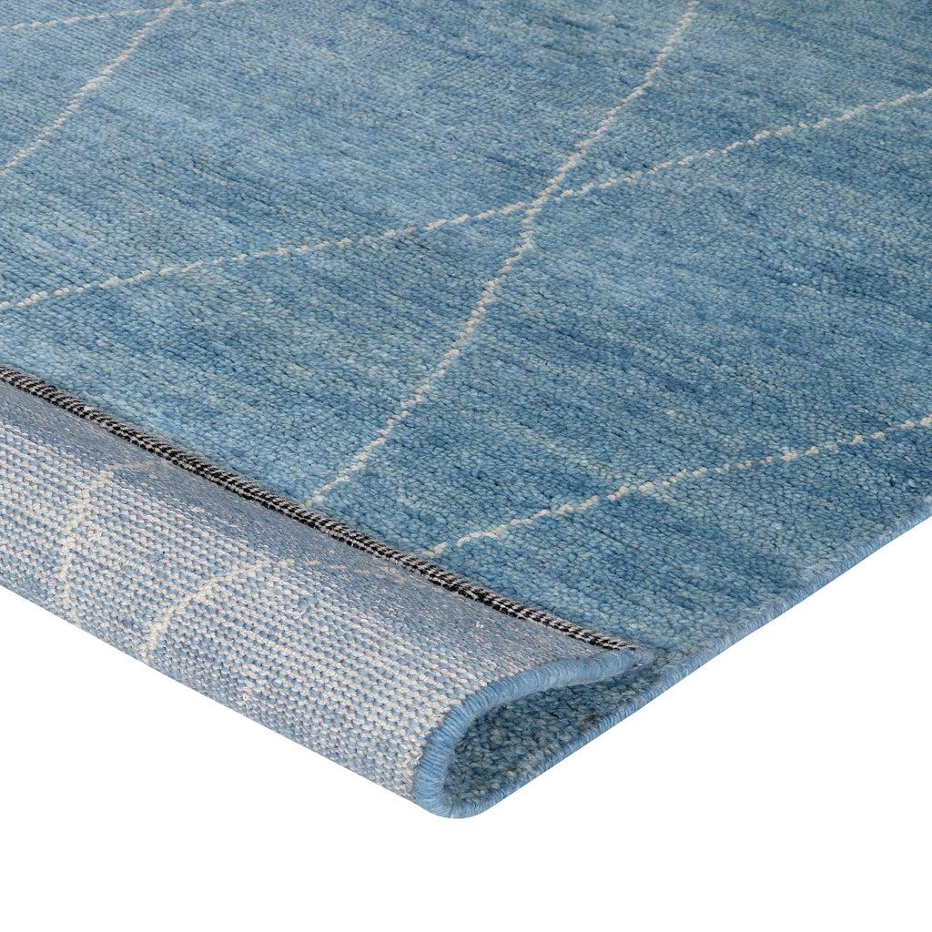 Hand Knotted Wool Blue Area Rug