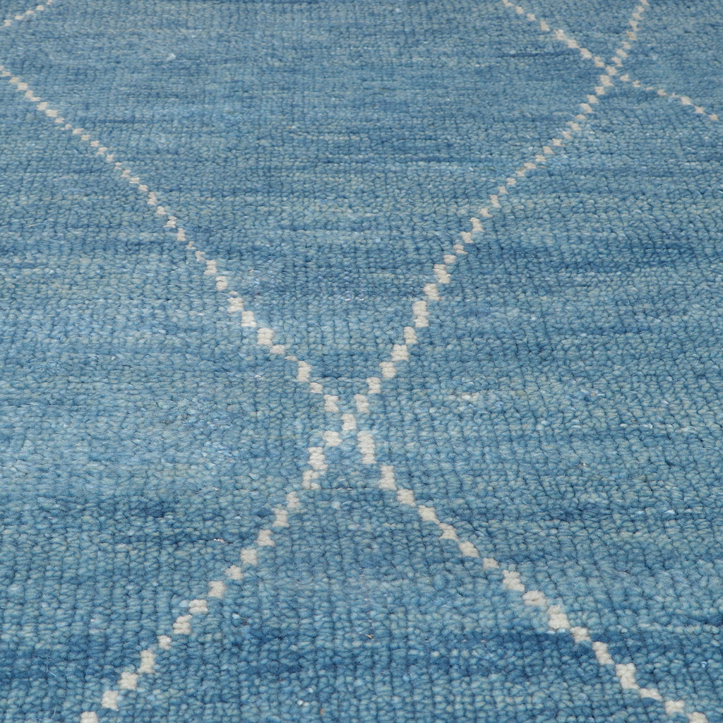 Hand Knotted Wool Blue Area Rug
