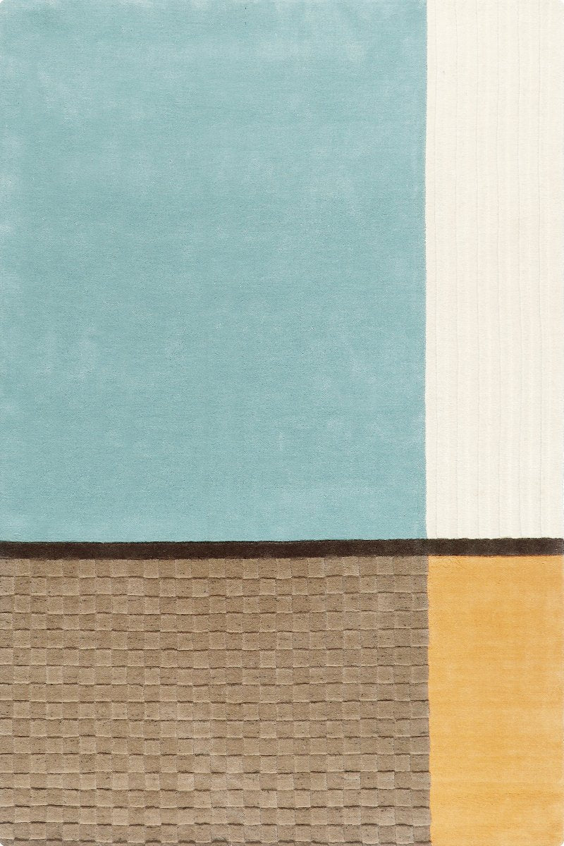 Handloom Multicolor Wool and Viscose Rug