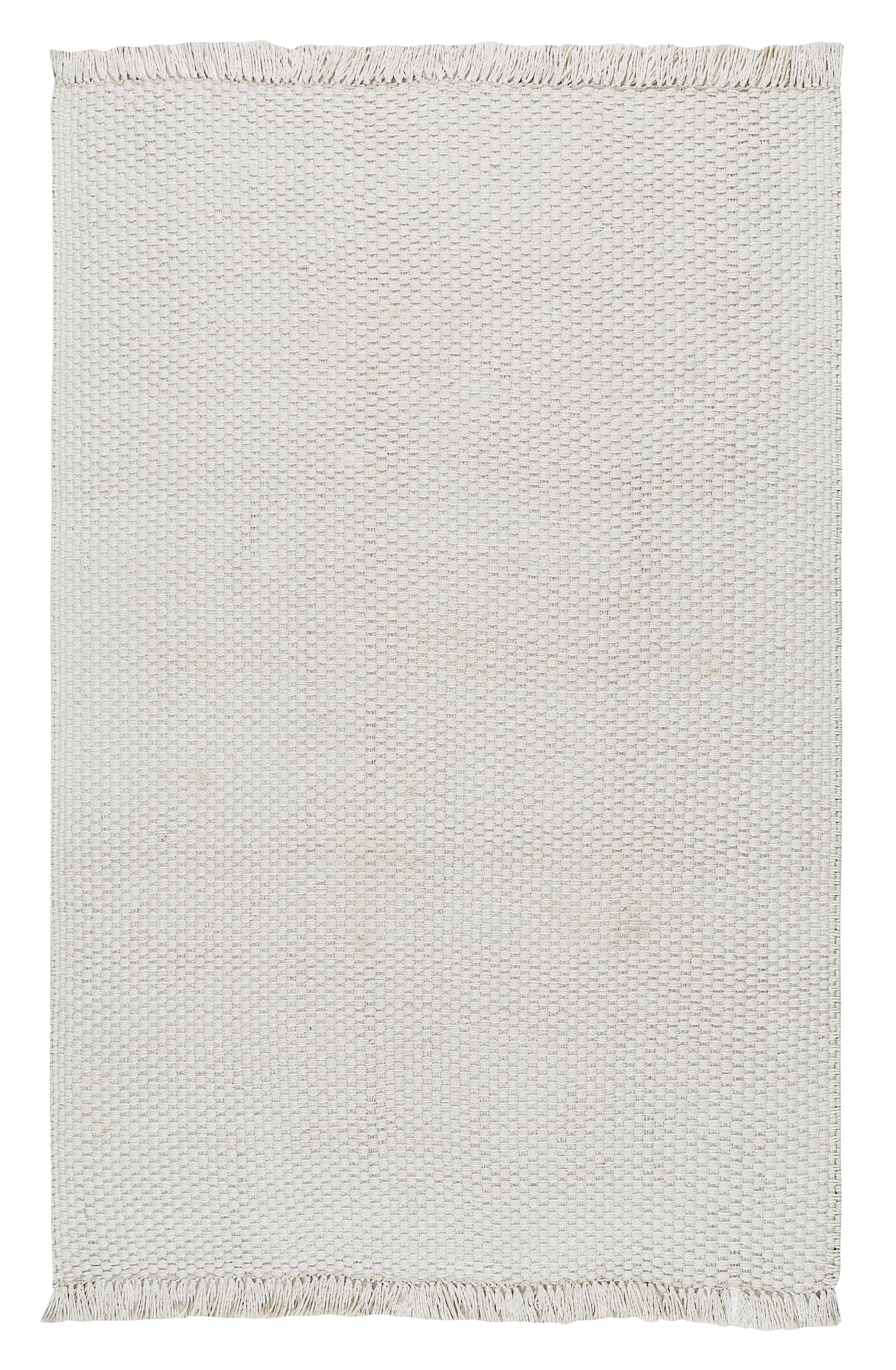 Pitloom PET White Flatweave Outdoor Area Rug