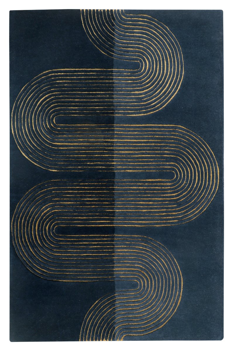 Hand Tufted Wool  Navy Blue Rug