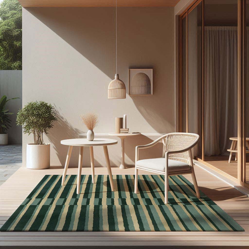 Hand Tufted Wool Green Wool Rug