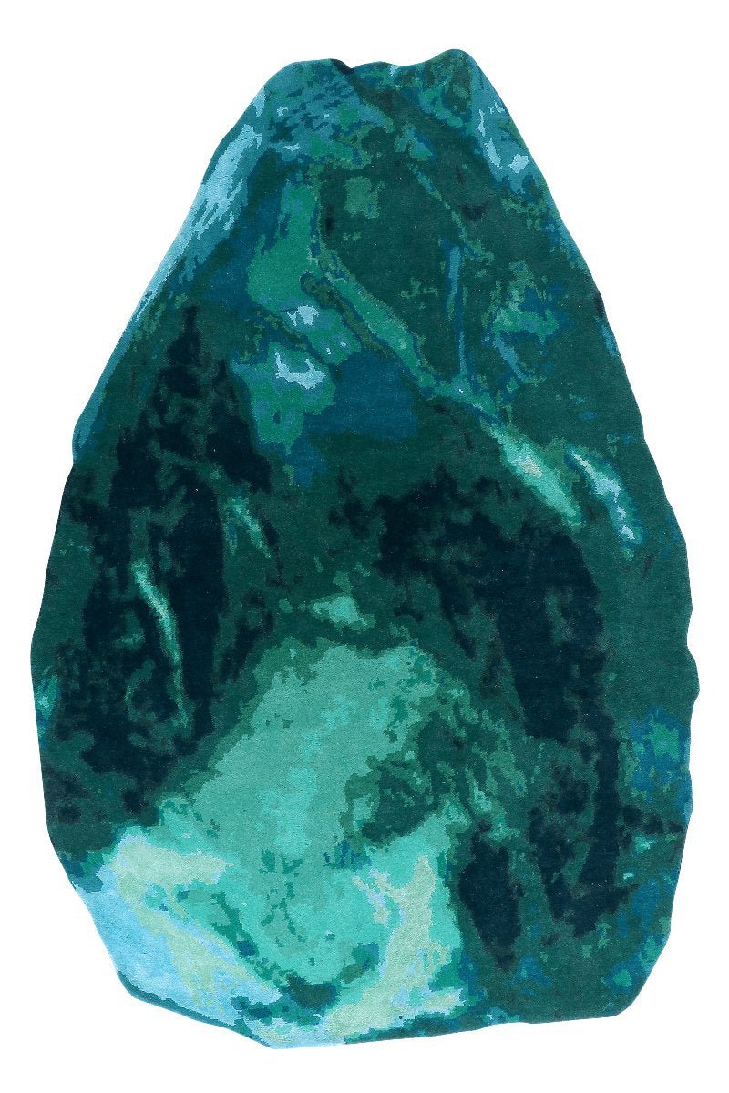 Nepal Knotted Dark Green Wool Area Rug