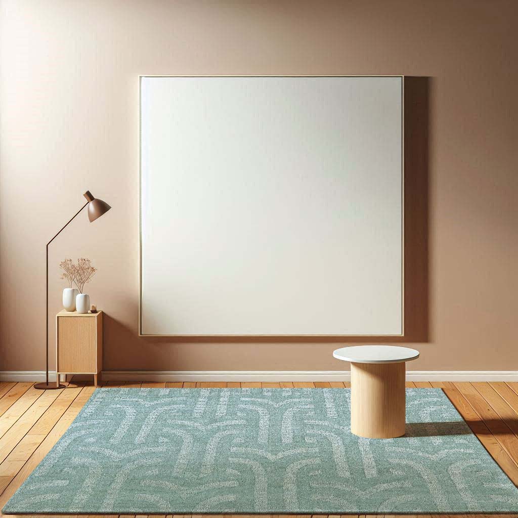 Handloom  Wool and Viscose Area Rug