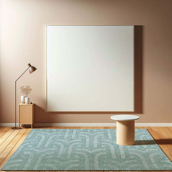 Handloom  Wool and Viscose Area Rug