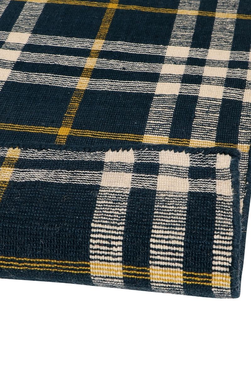 Pitloom PET Flatweave Navy Blue Area Rug