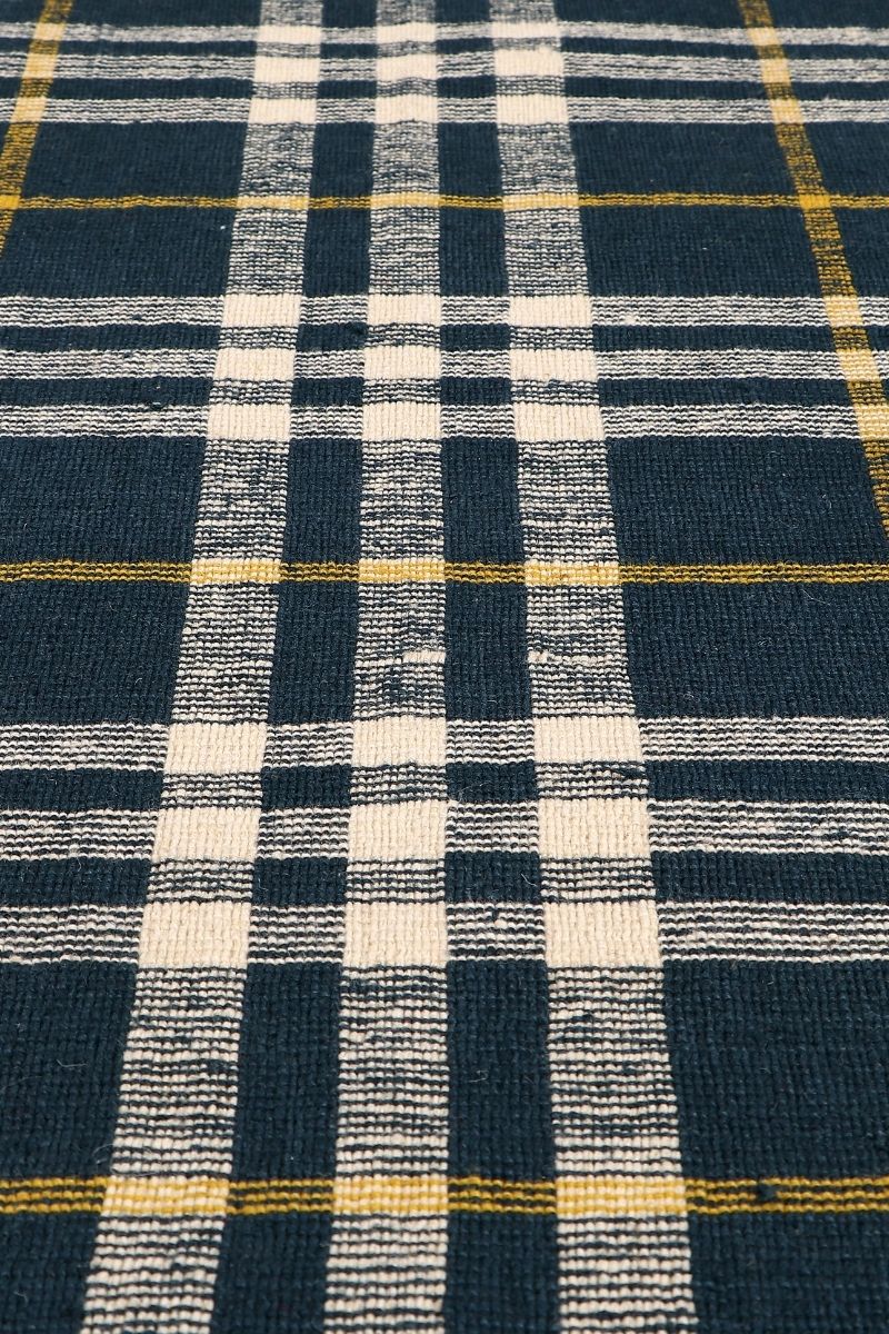 Pitloom PET Flatweave Navy Blue Area Rug