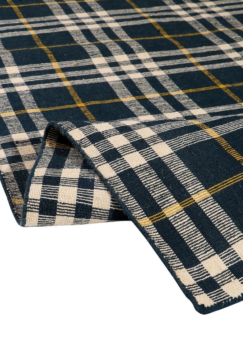 Pitloom PET Flatweave Navy Blue Area Rug