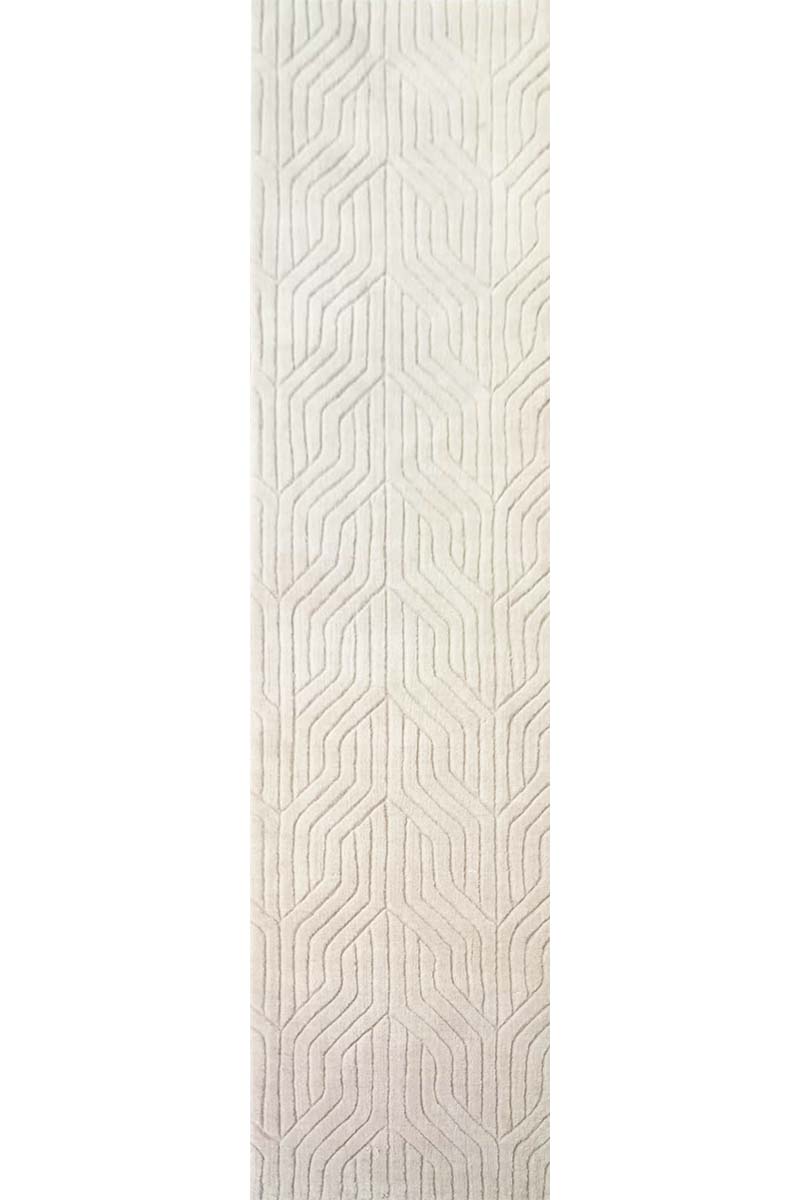 Hand Tufted Wool White Runner