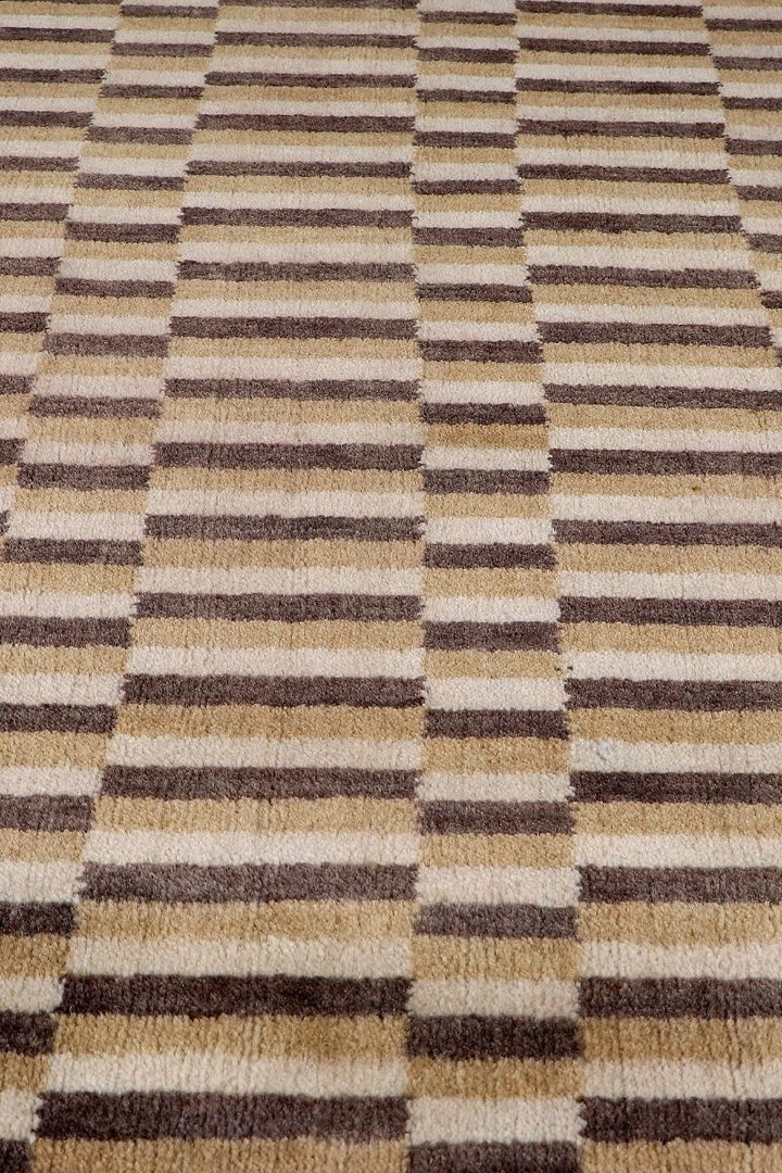 Handloom Brown Wool Area Rug