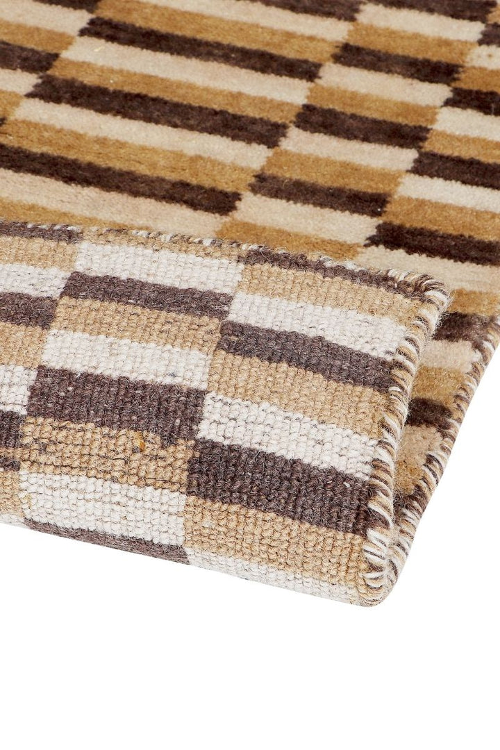 Handloom Brown Wool Area Rug