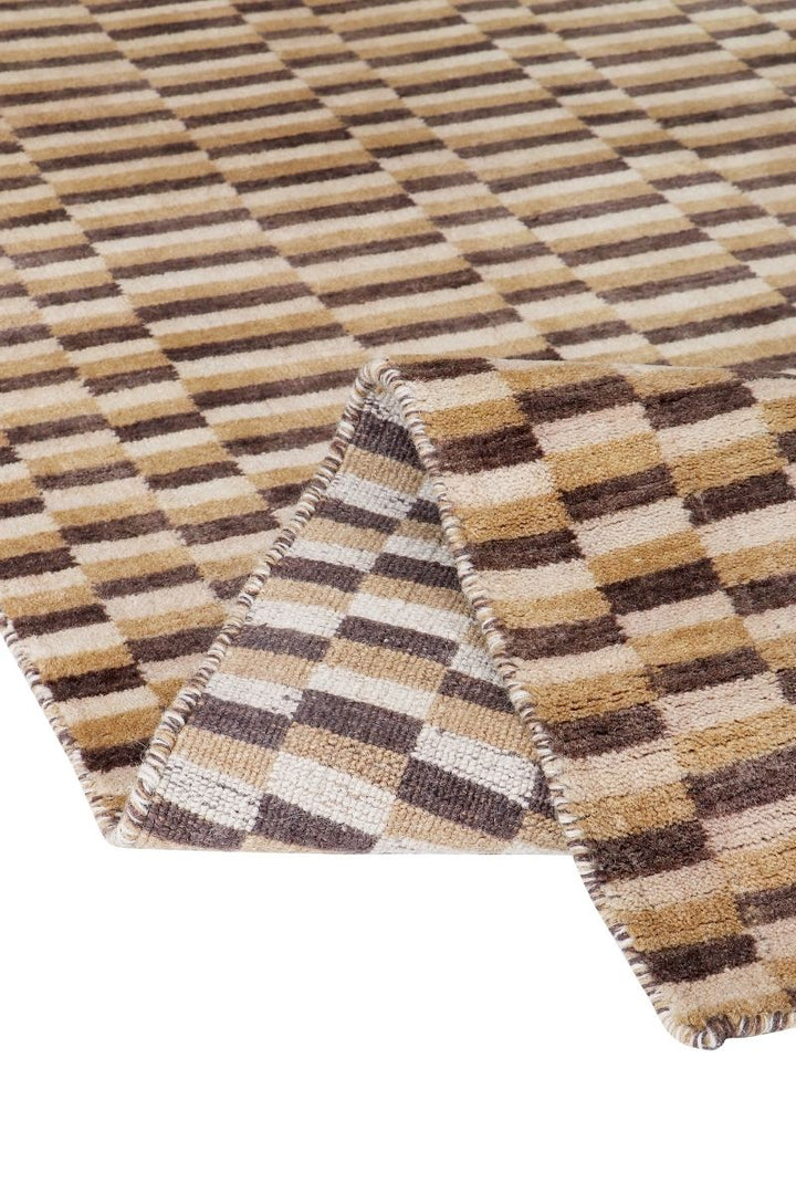 Handloom Brown Wool Area Rug
