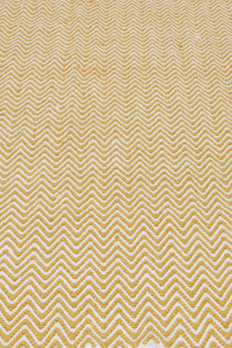 Pitloom Wool Flatweave Zigzag Yellow Dhurrie
