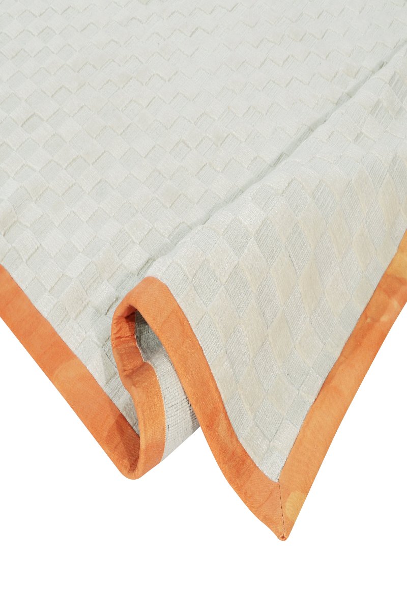 Handloom Wool White Area Rug