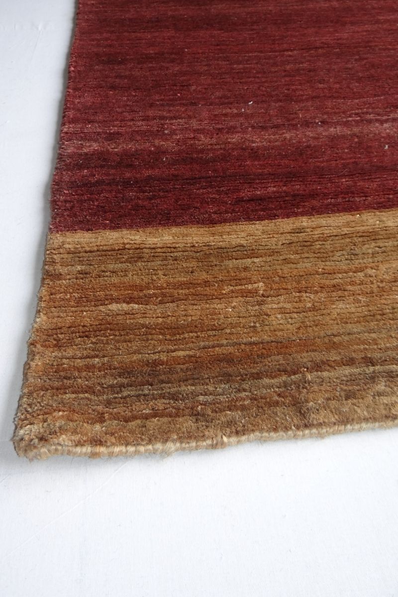 Hand Knotted Jute Maroon Rug