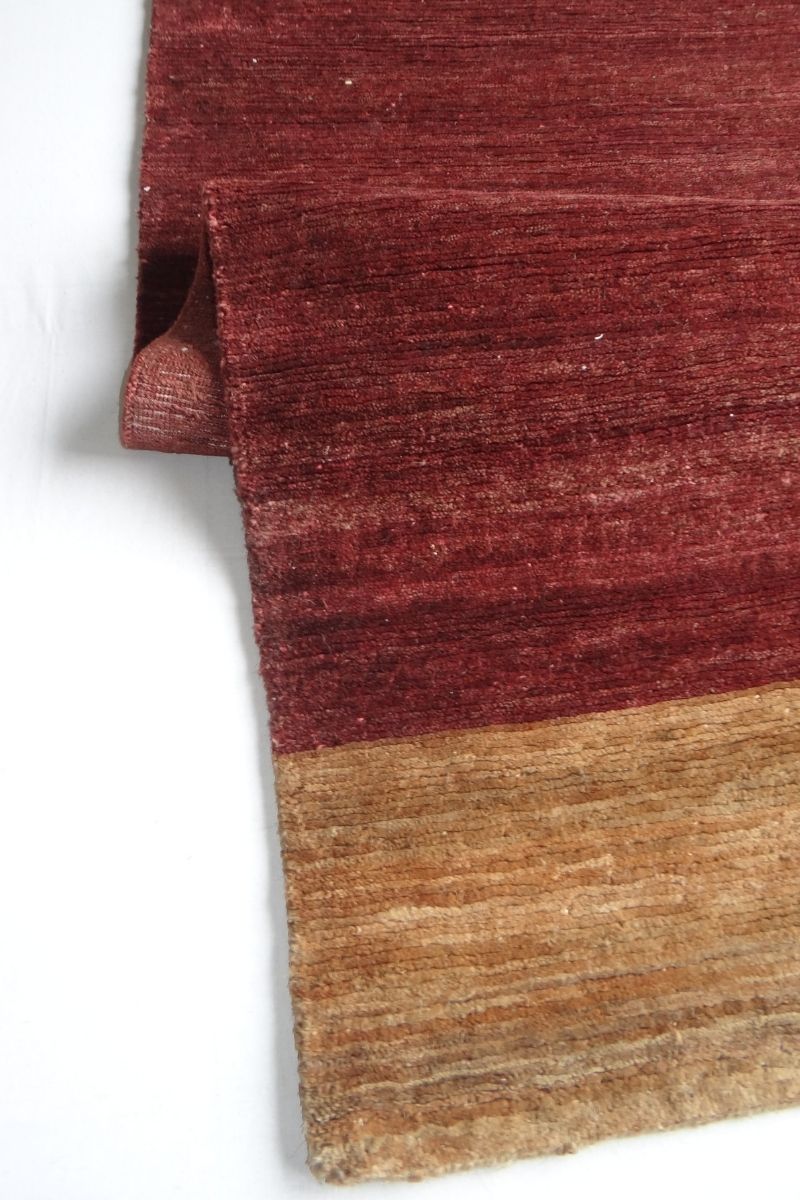 Hand Knotted Jute Maroon Rug