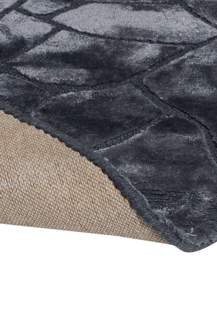 Hand Tufted Wool and Viscose Round Purple Area Rug