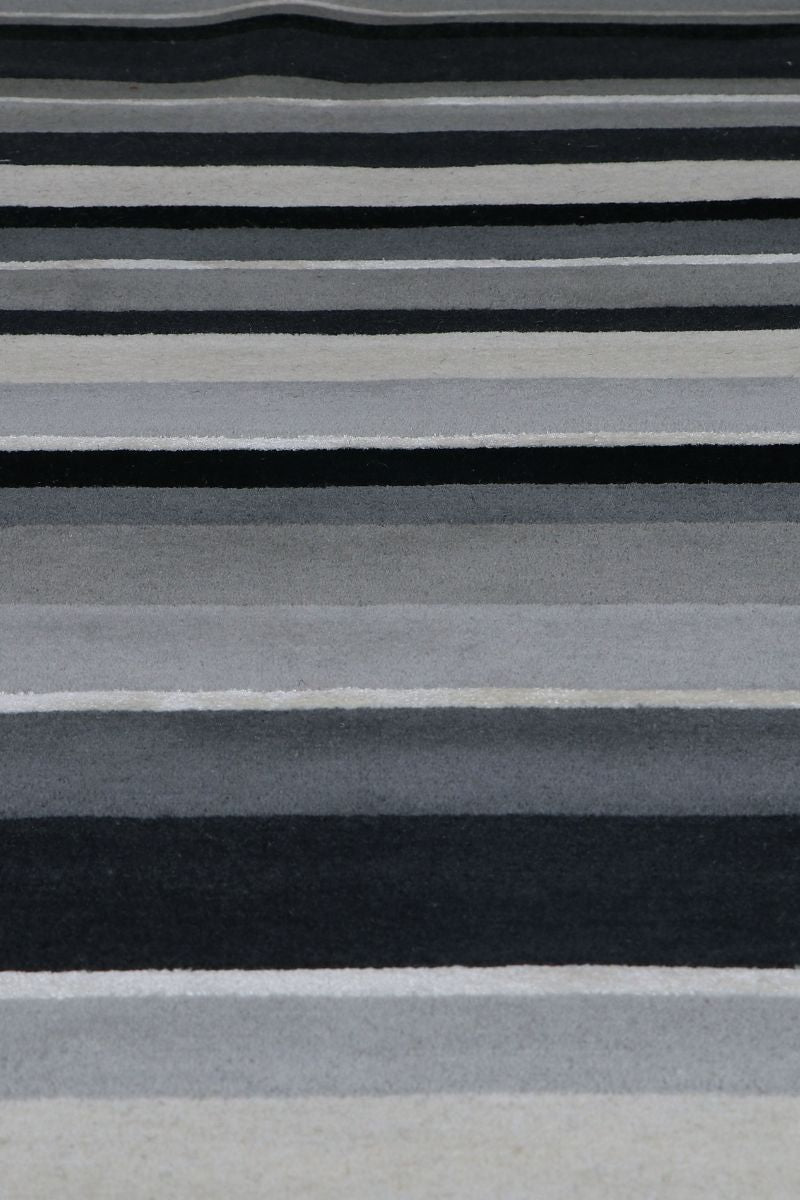 Hand Tufted Wool and Viscose Striped Multicolor Rug