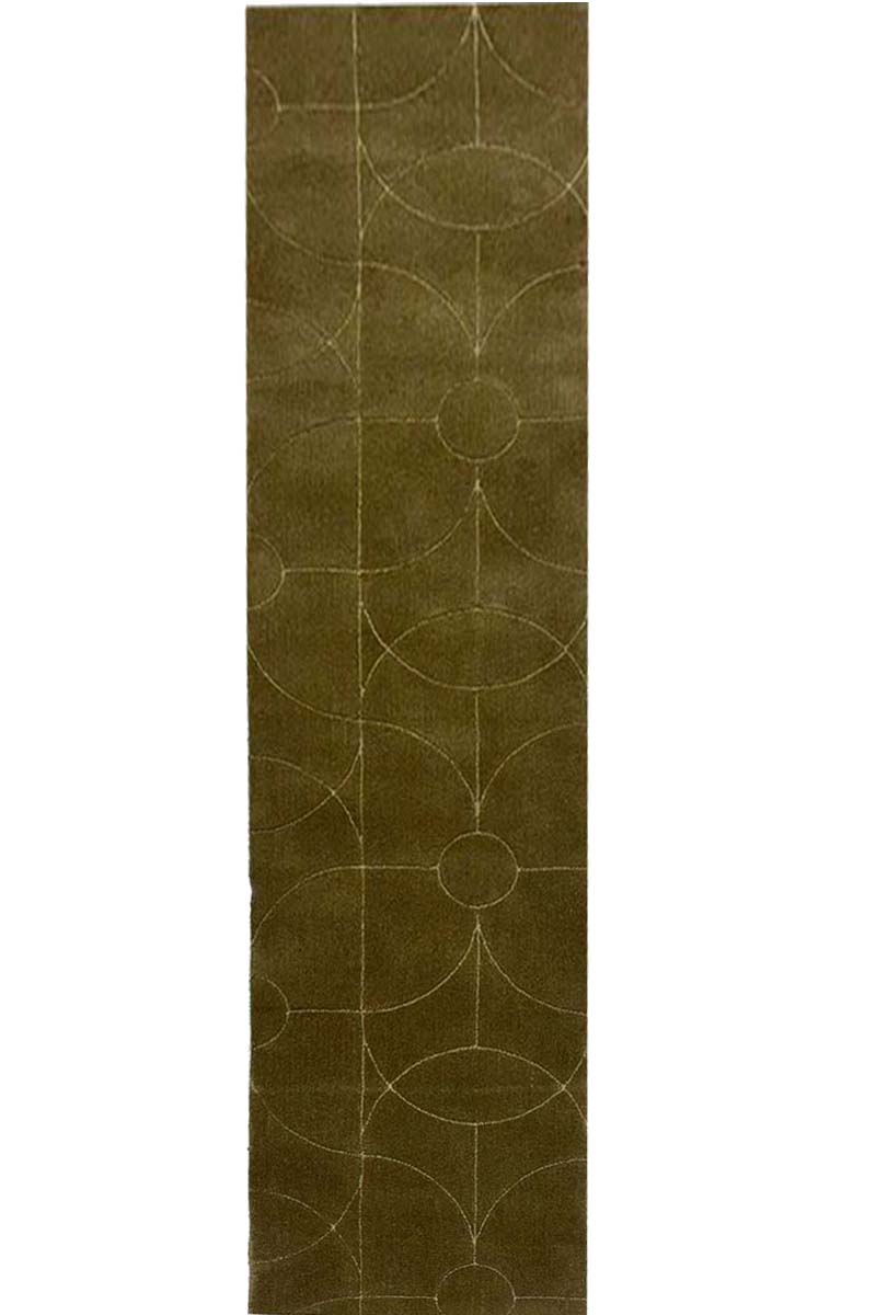 Hand Tufted Wool Green Runner