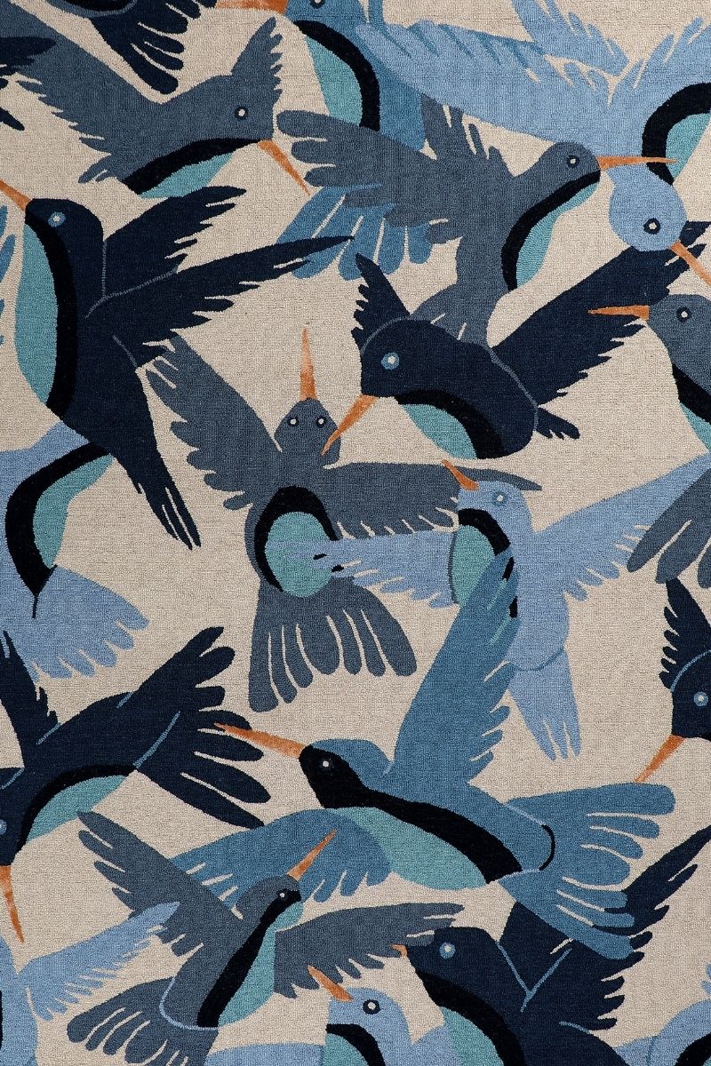 Hand Tufted Wool Bird Area Rug