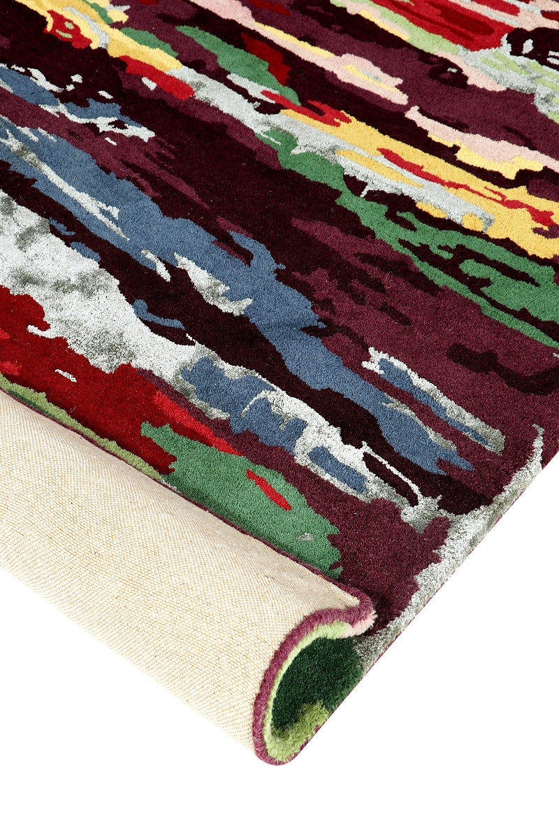 Hand Tufted Wool and Viscose Multicolor Area Rug