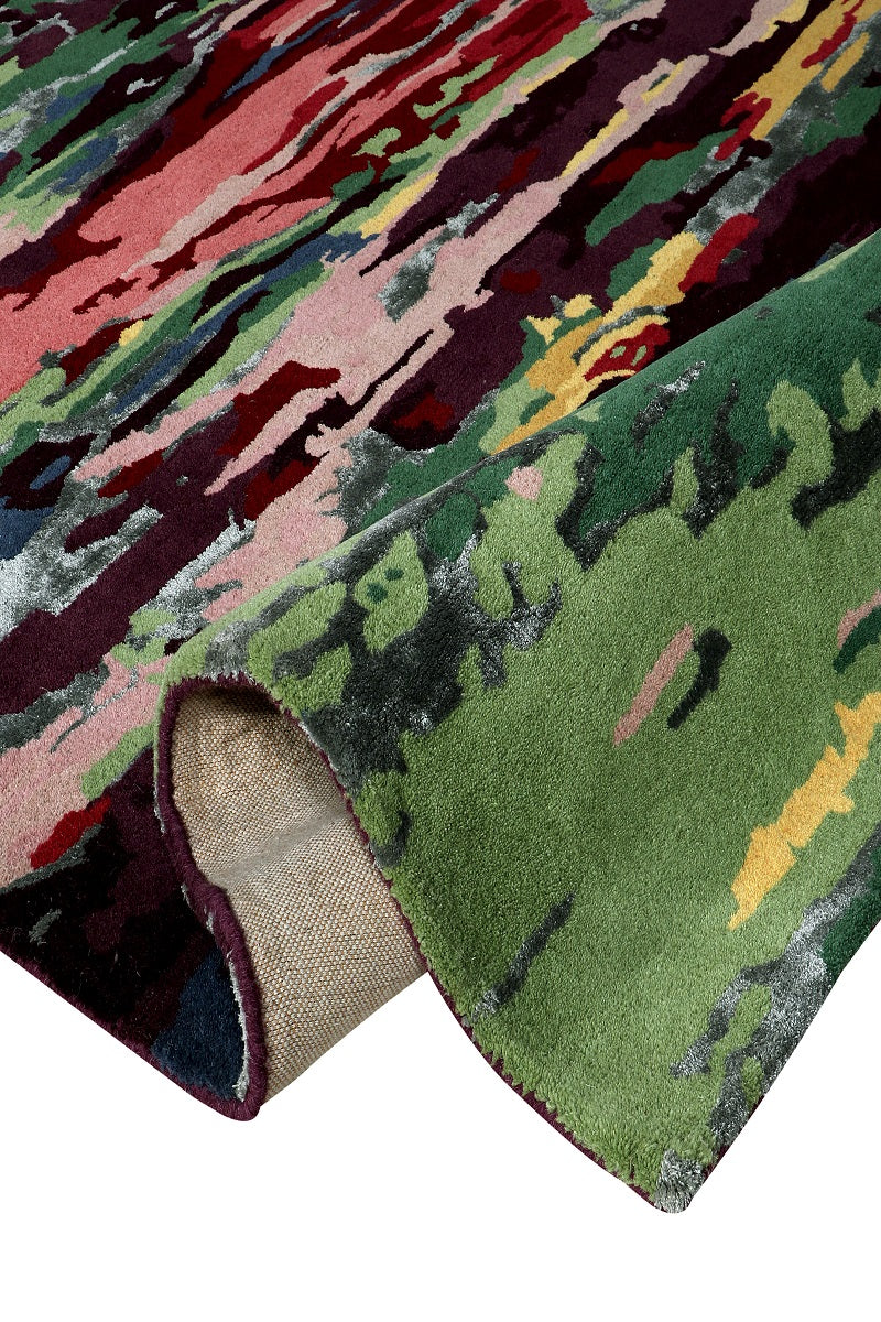 Hand Tufted Wool and Viscose Multicolor Area Rug