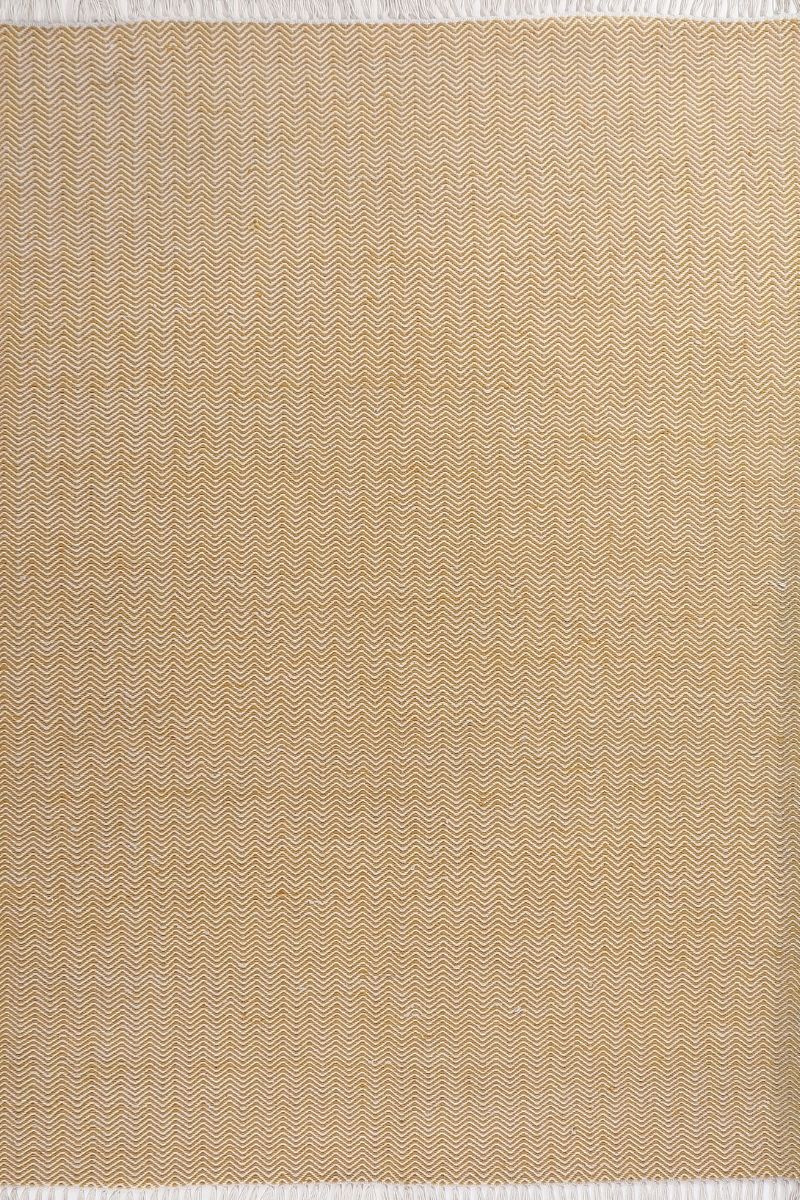 Pitloom Wool Flatweave Zigzag Yellow Dhurrie