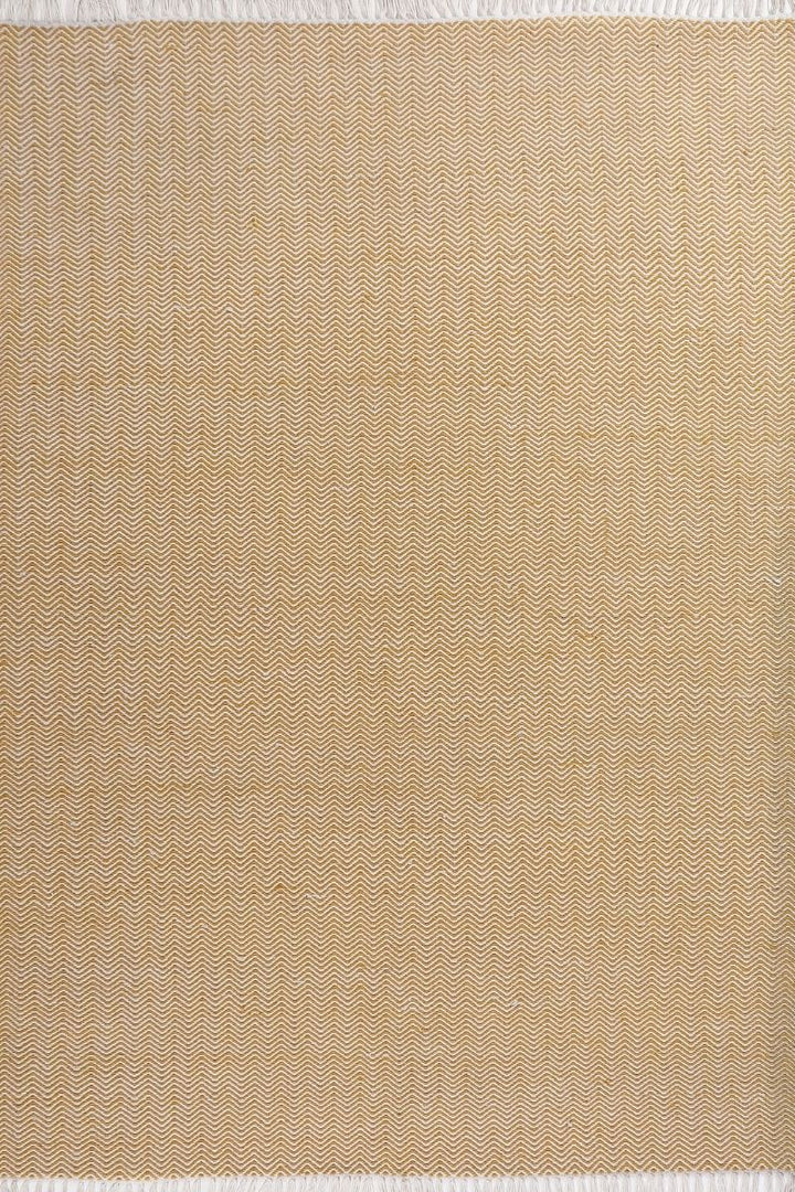 Pitloom Wool Flatweave Zigzag Yellow Durry