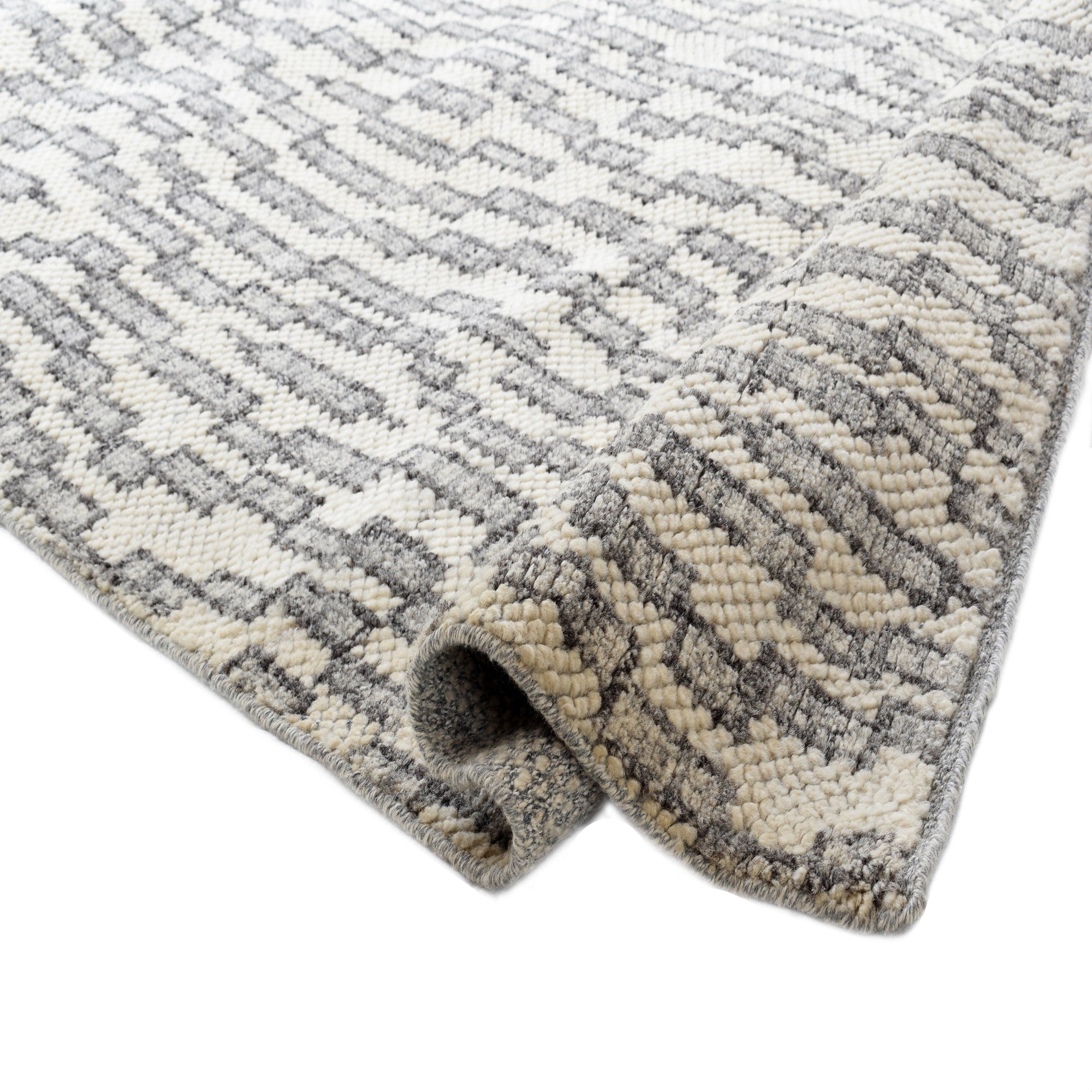Hand Knotted Beige Wool Rugs