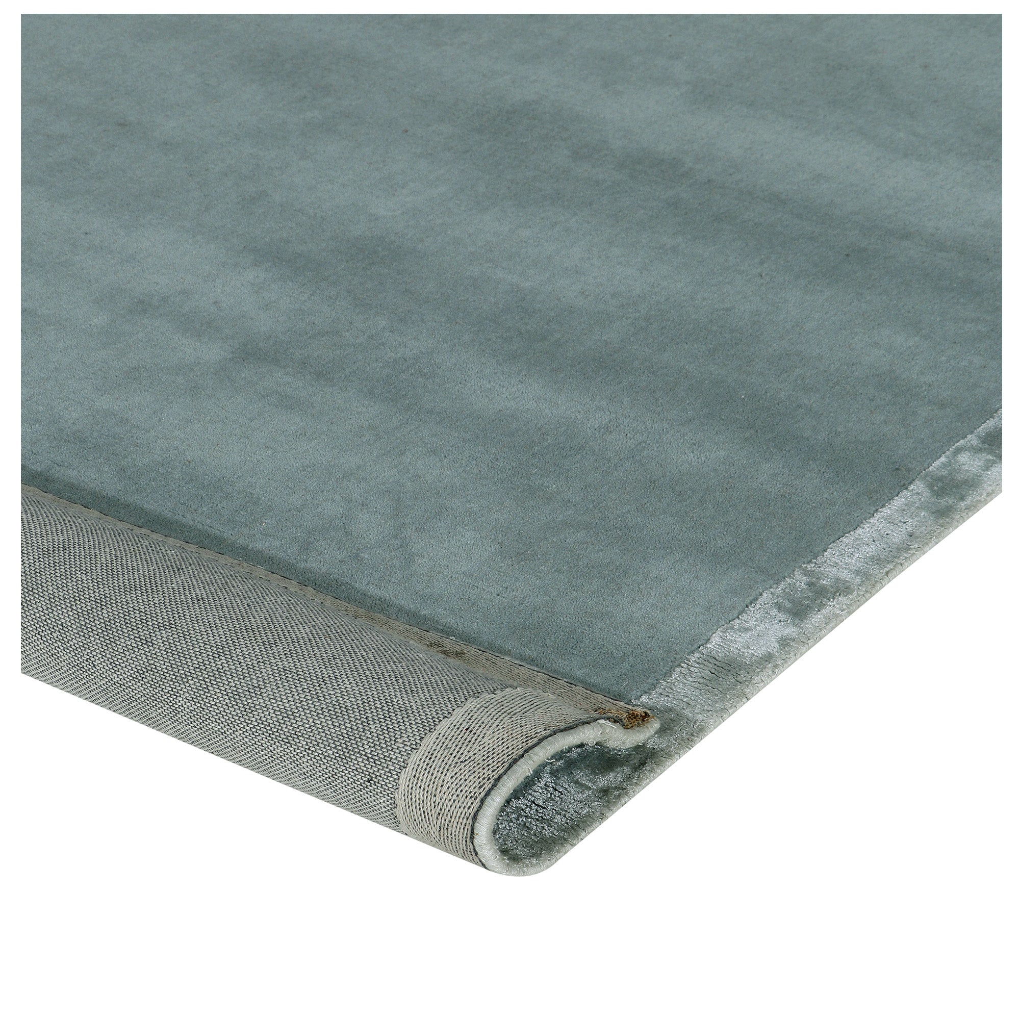 Handloom Wool and Viscose Dark Grey Area Rug