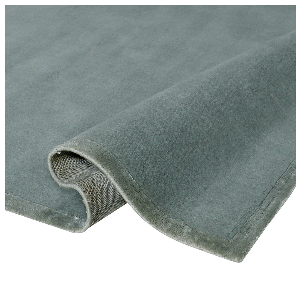 Handloom Wool and Viscose Dark Grey Area Rug